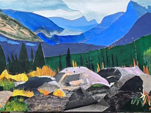 Joanna Turlej, A Breath of Fresh Air, Paper Collage on Canvas, 24x36