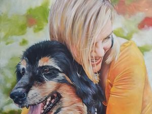 Kelly McNeil, A Senior Hug, Oil on Canvas, 16x20