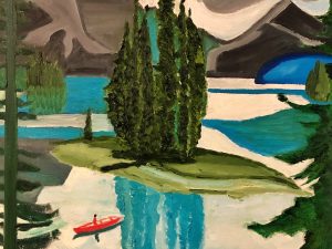 Maligne Lake_Kat X_18x24inch_oiloncanvas