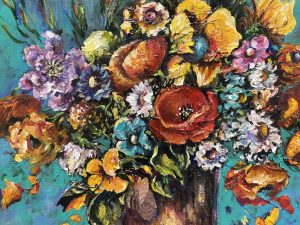 Paper Flowers by
Jane Randall
Mixed, Acrylic and Tissue Paper, $200